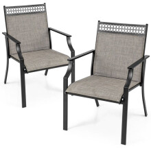 Gartenstühle - HELLOSHOP26 - 66 x 61 x 90 cm - Set von 2 - Metallstruktur - Atmungsaktiver Stoff