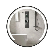 Miroir de salle de bain - HELLOSHOP26 - Élégance minimaliste - 60 cm - Anti-buée (arrêt 1h) - LED 3 temp. dimmable