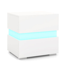 Mesas de cabeceira - HELLOSHOP26 - 45 x 35 x 45 cm - Conjunto de 2 - Iluminação LED integrada - 2 gavetas