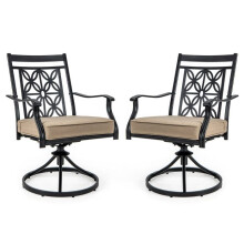 Gartenstühle - HELLOSHOP26 - 360 drehbare Stühle - Set von 2 - Kissen 9 cm - Metallstruktur