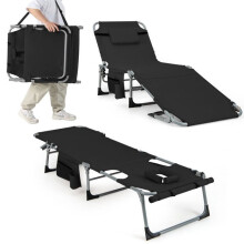 Sonnenliege - HELLOSHOP26 - Klappliege 5 Positionen - Aluminium - Atmungsaktiver Oxford-Stoff - Belastung 180 kg