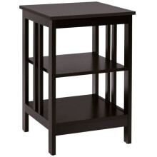 Mesa de cabeceira - HELLOSHOP26 - 40 x 40 x 61 cm - 3 níveis - MDF pintado impermeável - Montagem fácil