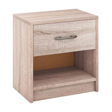 Mesa de cabeceira - HELLOSHOP26 - 38,5x28x40,5 cm - 1 gaveta deslizante - Prateleira &amp; bandeja - Painéis de madeira