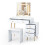 Coiffeuse - HELLOSHOP26 - LED 55x55 - 5 tiroirs - Finition effet marbre - Pieds chêne 1