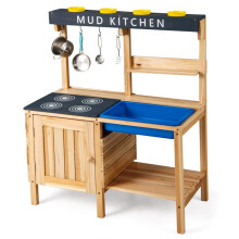 Dinette - HELLOSHOP26 - 78 x 38,5 x 92 cm - Évier amovible - Bois massif - Accessoires inclus
