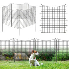 Decoratieve omheining - HELLOSHOP26 - Set van 5 panelen - Poedercoated staal - 87x98x129 cm - Roestbestendig