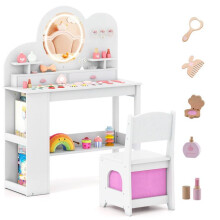Peluquería infantil - HELLOSHOP26 - Espejo tricolor - Espejo luminoso - Gran almacenamiento - Sistema anti-vuelco
