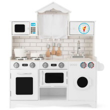 Dinette - HELLOSHOP26 - 78x29x93 cm - Branco - MDF - Relógio integrado