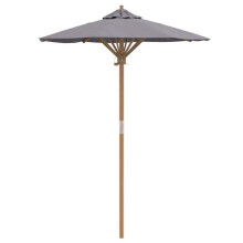 Parasol de jardin - HELLOSHOP26 - Rond 150150210 cm - Poteau détachable - Polyester anti-UV - Structure bambou
