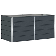 Jardinière - HELLOSHOP26 - 160 x 80 x 75 cm - Staal - Antraciet - Binnen/Buiten