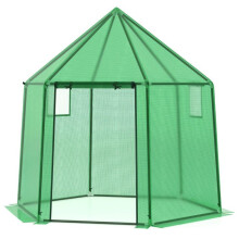 Tuinserre - HELLOSHOP26 - 198 x 172 x 190 cm - Zonnebescherming - Optimale ventilatie - Ritsdeur