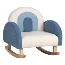 Sedia a dondolo per bambini - HELLOSHOP26 - Sedia a dondolo 50,5x49x50,5 cm - Blu - Peluche e compensato - 3-5 anni