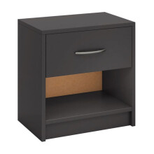 Mesa de cabeceira - HELLOSHOP26 - 38,5x28x40,5 cm - Compacta - 1 gaveta + prateleira aberta - Marrom