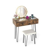 Peluquera - HELLOSHOP26 - Ambiente moderno - Espejo iluminador 3 modos 360 - Tomas integradas - 2 cajones