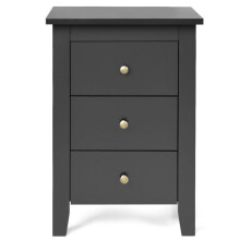 Mesas de cabeceira - HELLOSHOP26 - Mesa de cabeceira 3 gavetas - Conjunto de 2 - Preto - MDF
