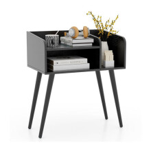 Mesas de cabeceira - HELLOSHOP26 - Moderna - Conjunto de 2 - Preto - Armazenamento 2 níveis