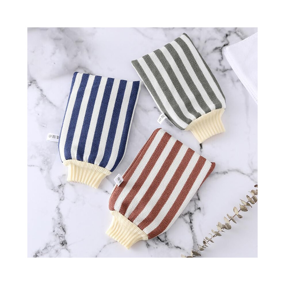 White Bath Exfoliating Gloves Coffee Thickened Double Layer For Effective Skin Exfoliation