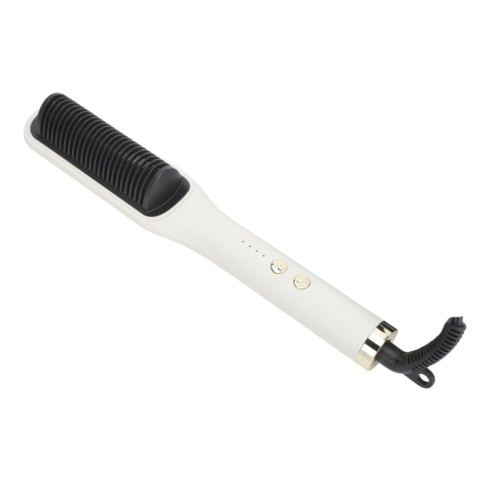 Hair Straightener Brush with 20s Fast Heating, Ceramic Coating, 4 Temps, Straighten and Curl, US Plug