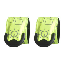 2Pcs LED Running Armband Reflective Safety Bracelet USB Rechargeable Waterproof Fluorescent Green for Night Jogging
