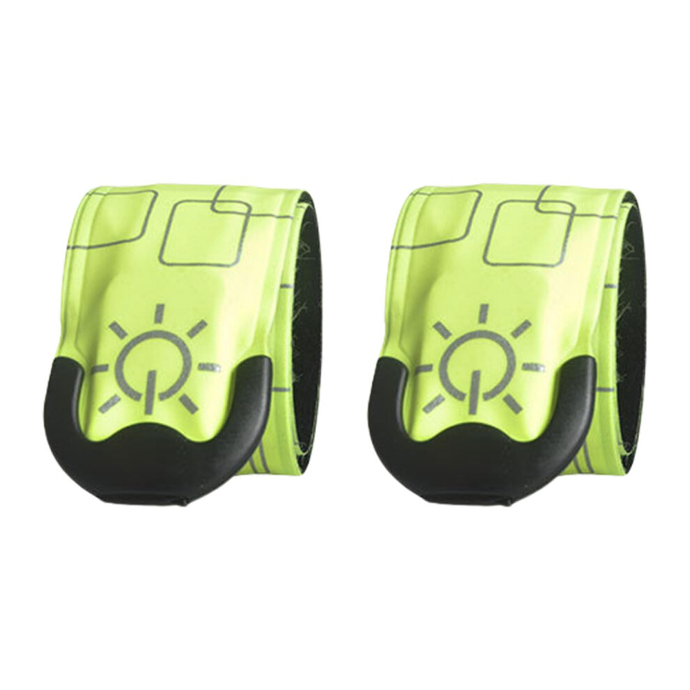 2Pcs Led Running Armband Reflective Safety Bracelet Usb Rechargeable Waterproof Fluorescent For Night Jogging Green 9044945404043