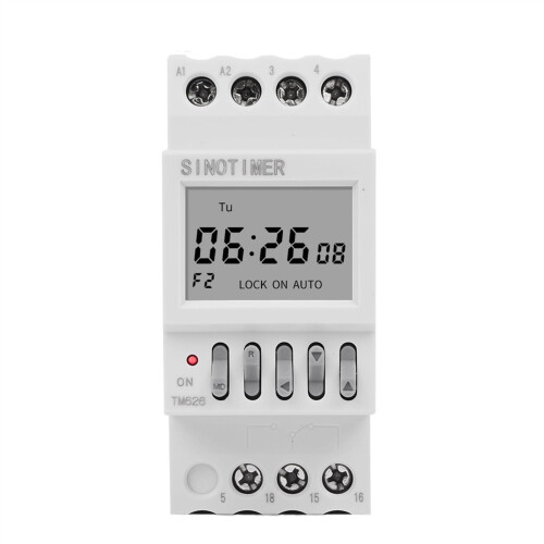 Programmable Timer Switch DIN Rail 2 Channel Digital Relay 7 Day Weekly Precise Time Control Energy Saving