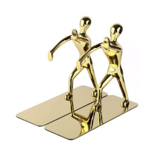 Heavy Duty Metal Bookends Zinc Alloy NonSkid Base Decorative Gold for Shelves and Heavy Books