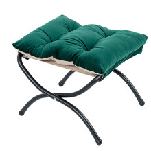 Portable Foldable Upholstered Foot Stool with Soft Cushion for Living Room, Bedroom & Outdoor