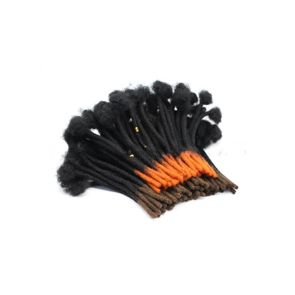 Unisex 8 Inch Human Hair Dreadlock Extensions T1b/613, 0.6Cm Thick Handmade Loc Strands, Dyeable