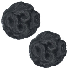 Hair Bun Extension 2Pcs Claw Clip Messy Bun Hairpiece Heat Resistant Curly Ash Blonde for Women
