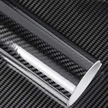 5D Gloss Black Carbon Fiber Vinyl Wrap Film with Bubble Air Release, Waterproof UV Resistant, 10FT x 4FT