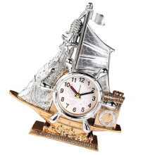Nautical Desk Clock Vintage Alarm with Retro Sailboat Design for Home Office Decoration
