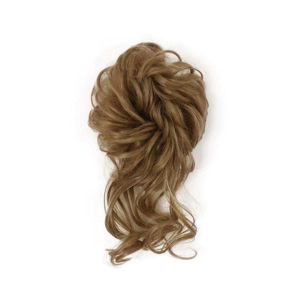 Synthetic Hair Bun Extension Blonde Brown Curly Chignon Hairpiece with Instant Volume Boost for Women