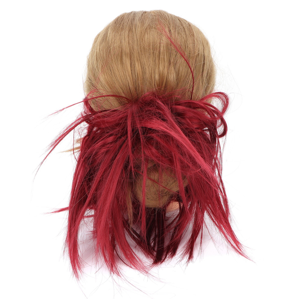 Unisex Chic Messy Bun Hair Piece & Adjustable Band For Stylish Updo Q17-Burg
