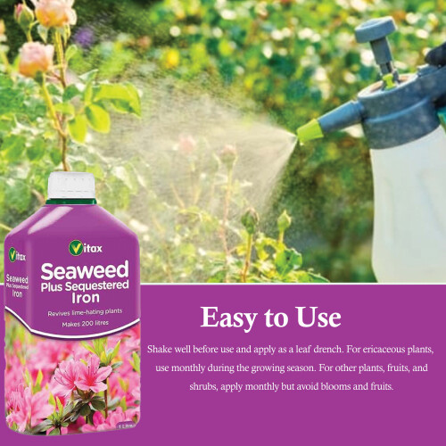 Vitax Seaweed Plus Sequestered Iron Liquid Feed for Healthy Foliage 1L 2Pack 2