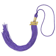 Graduation Tassel with 2023 Year Charm in Academic Purple, 14 Color Options for Ceremony