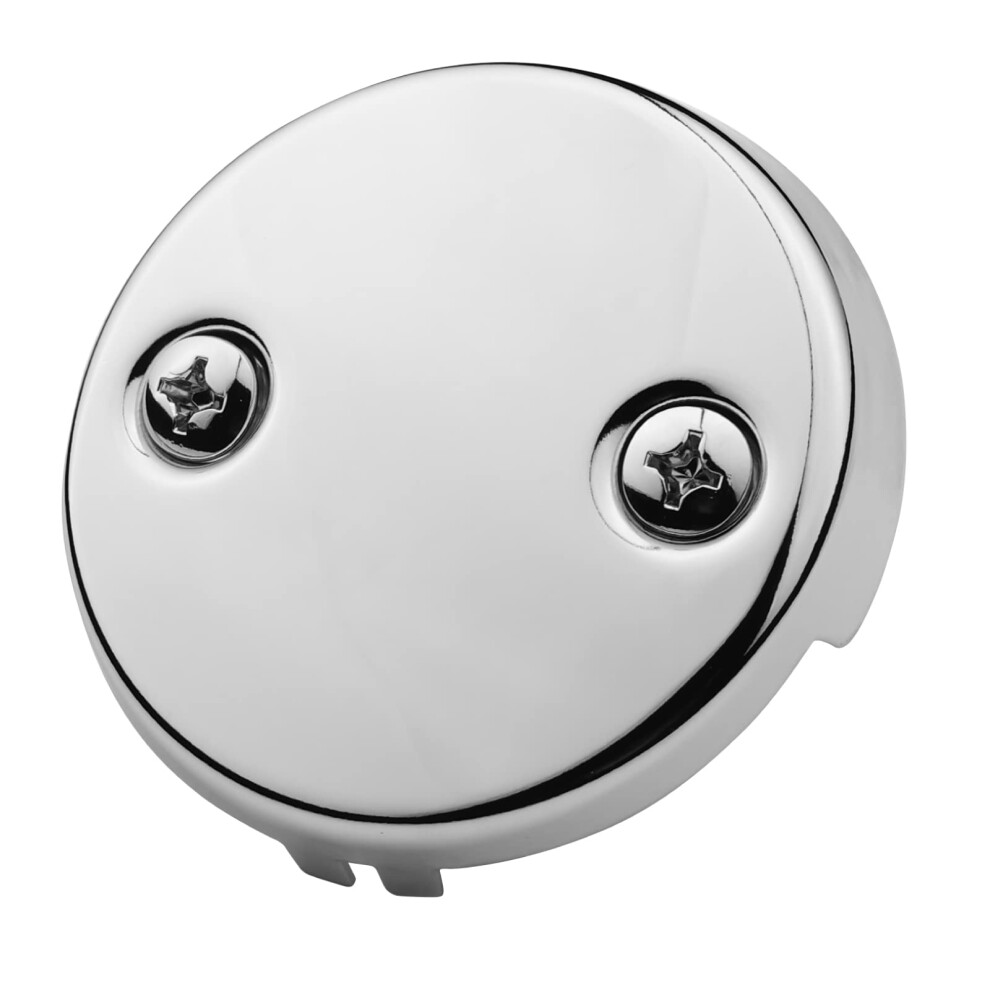 Bathtub Overflow Faceplate Polished Chrome Twohole Design With Brass Screws For Standard Tubs 9365369431485