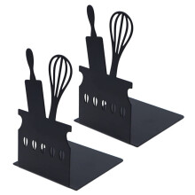 2 Pack Cartoon Metal Bookends NonSlip LShaped Iron Book Holders for Kids Room Office Kitchen