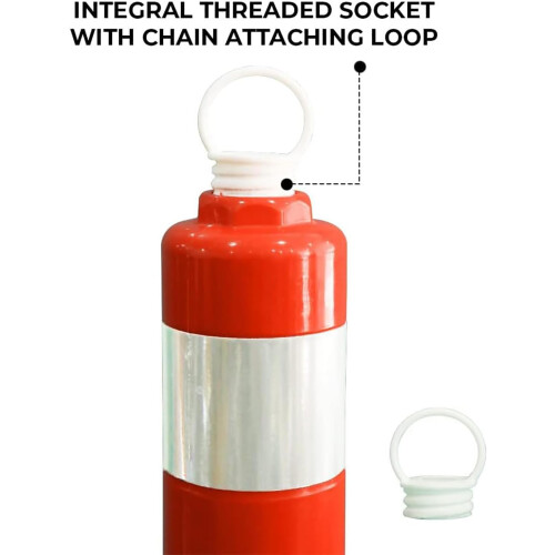 70CM Flexible Delineator Post with Threaded Socket, Reflective Visibility Traffic Safety Marker 2