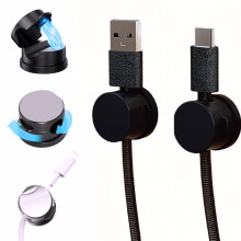 10Pcs 360 Rotatable Magnetic Cable Organizer Clips, Adhesive Cord Holder for Desk and Nightstand, Black