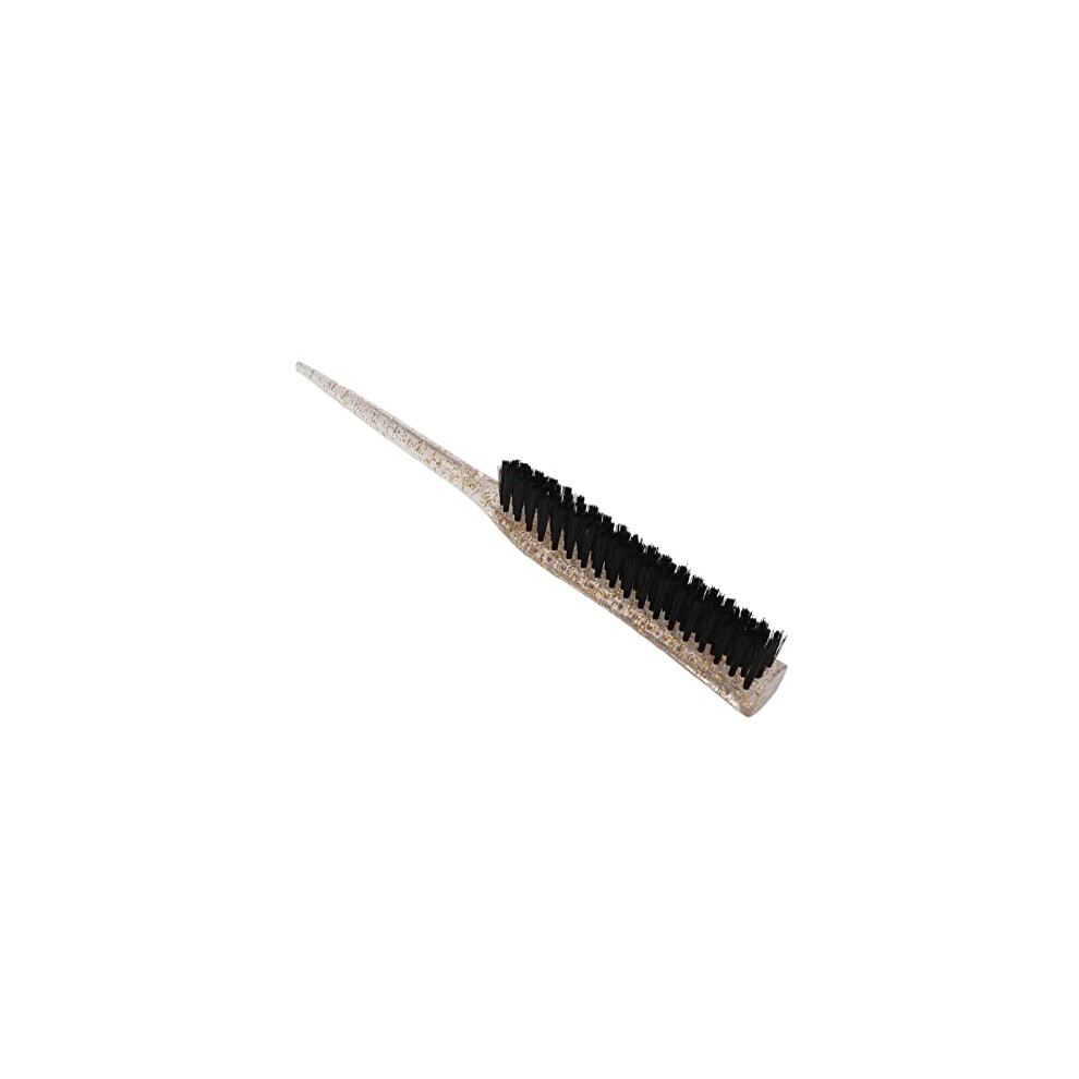 Unisex Teasing Brush For Hair And Beard With Nylon Bristles And Rat Tail Comb For Sectioning And Volume