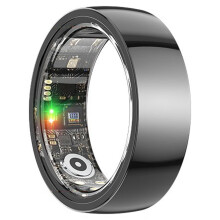 Smart Ring with Heart Rate and Sleep Monitor, Ultrathin Ceramic Health Tracking Ring Waterproof for iOS Android