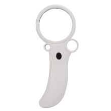 Energy Saving LED HD Magnification Handheld Magnifier, 3 Lenses 2.5X 25X 55X Optical Grade Acrylic Distortion Free Images with Ergonomic Design for