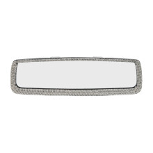 High Quality PVC Bling Rhinestone Car Rear View Mirror Easy To Install Crystal Diamonds Car Interior Trim Adjustable Clips Elegant Decoration Shining