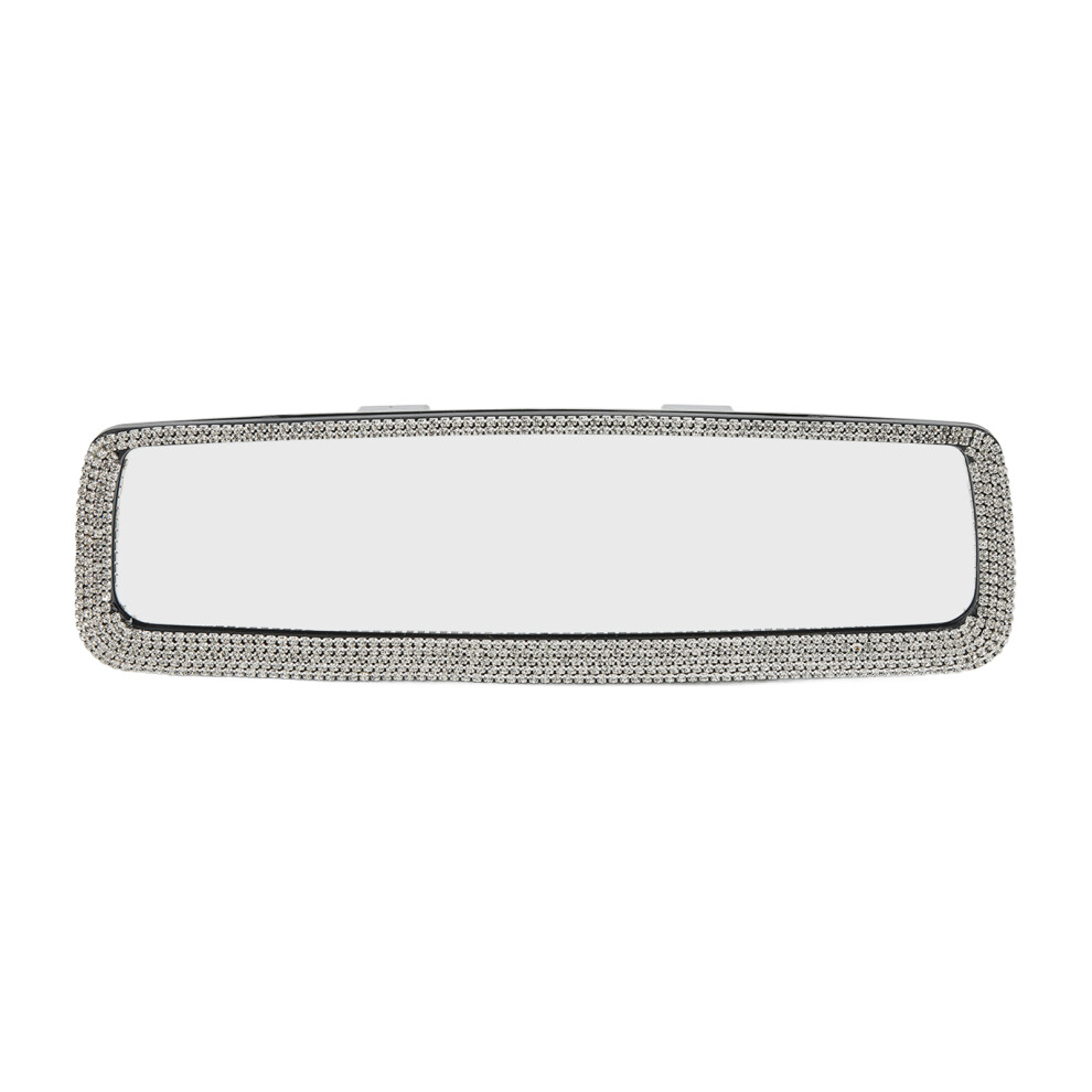 High Quality Pvc Bling Rhinestone Car Rear View Mirror Easy To Install Crystal Diamonds Car Interior Trim Adjustable Clips Elegant Decoration Shining 9175034332920