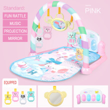 Tapis d'éveil pour bébé, tapis d'éveil avec piano interactif, clavier sensoriel musical et hochet amovible