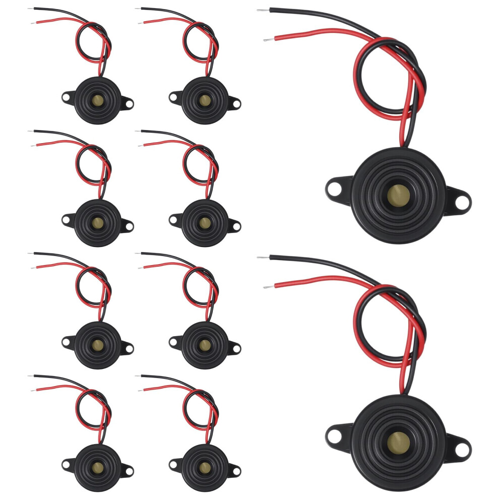 Dc 324V Piezo Buzzer Alarm 85Db Loud Mini Electronic Sounder Easy Install (10 Pcs) 9365369431799