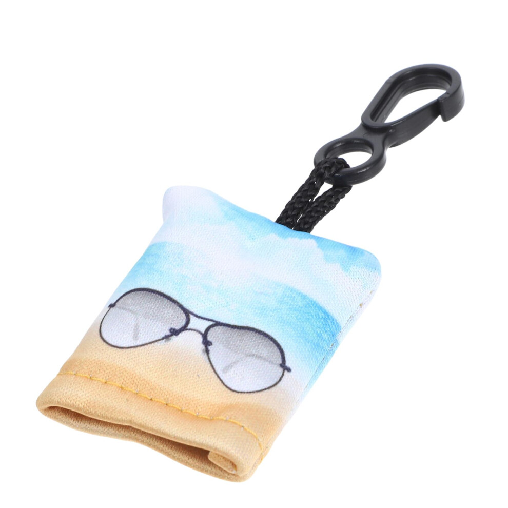 Microfiber Eyeglass Cleaning Cloth with Keychain Strap, Reusable Soft Lens Cloth for Travel