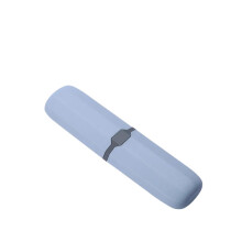 Travel Toothbrush Case with Cup Set, 2 in 1 Design, Compact Lightweight Blue Flower Holder
