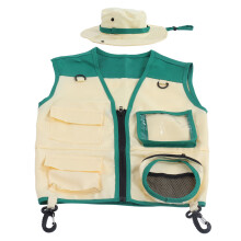 Kinder Outdoor-Abenteuer-Weste & Hut Set 100-140cm Grün, Waschbar