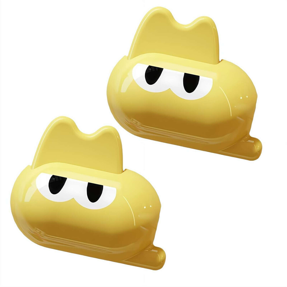 Yellow 2Pcs Toothbrush Head Cover With Ventilated Drying Design, Travel Toothbrush Protector Cap Universal Fit